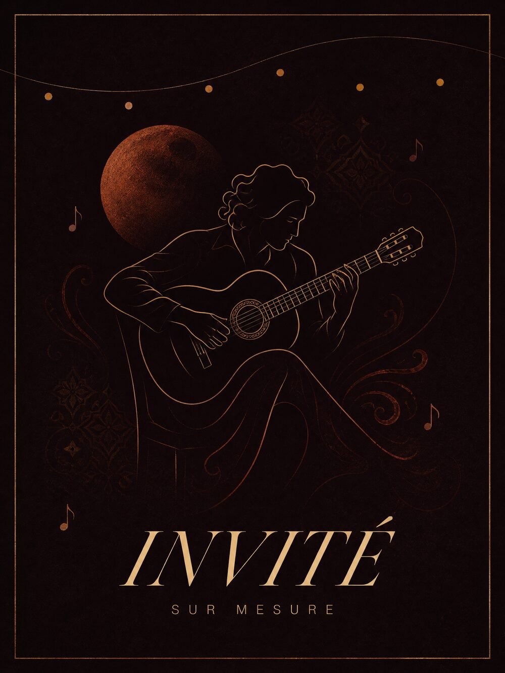 Illustration d'un musicien invité au clair de lune
